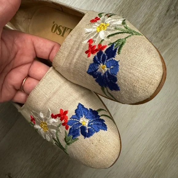 DeLISO. 1960s Vintage Floral Wedges - Picture 9 of 9